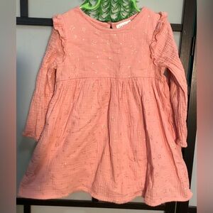 Cat & Jack shiny gold stars pink dress. Size 4T